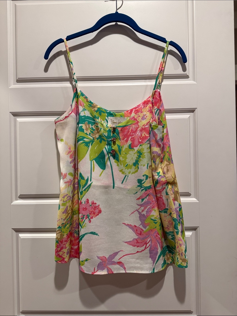 Yumi Kim Floral Spaghetti-Strap Camisole in Pink, Green & Yellow